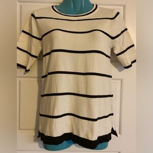 Zara knit black and white striped top